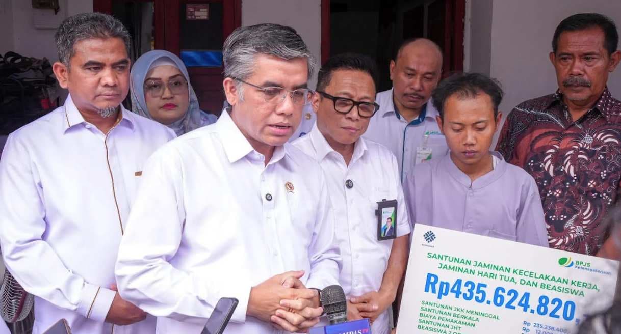 Menaker Yassierli Tegaskan Pentingnya BPJS Ketenagakerjaan: Ahli Waris Pekerja Informal Terima Santunan Rp435 Juta